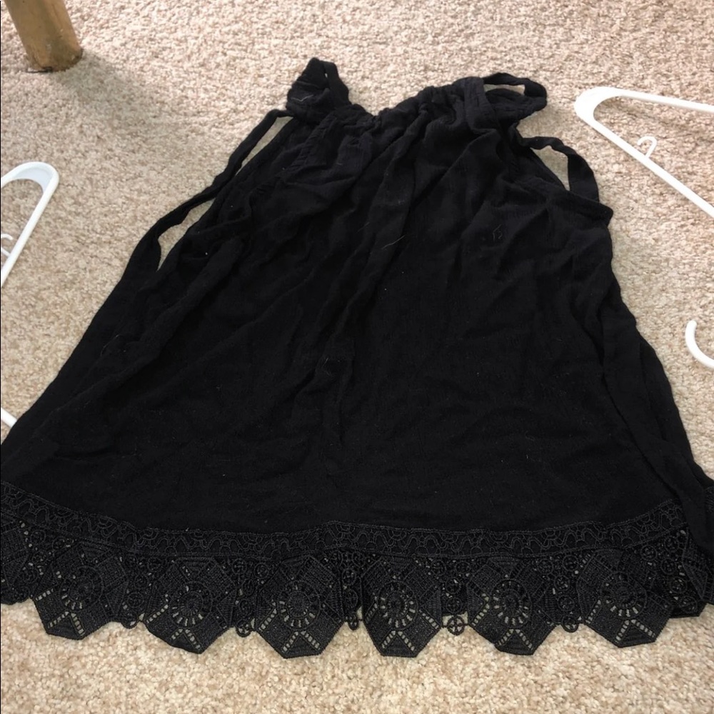 black sleeveless top
